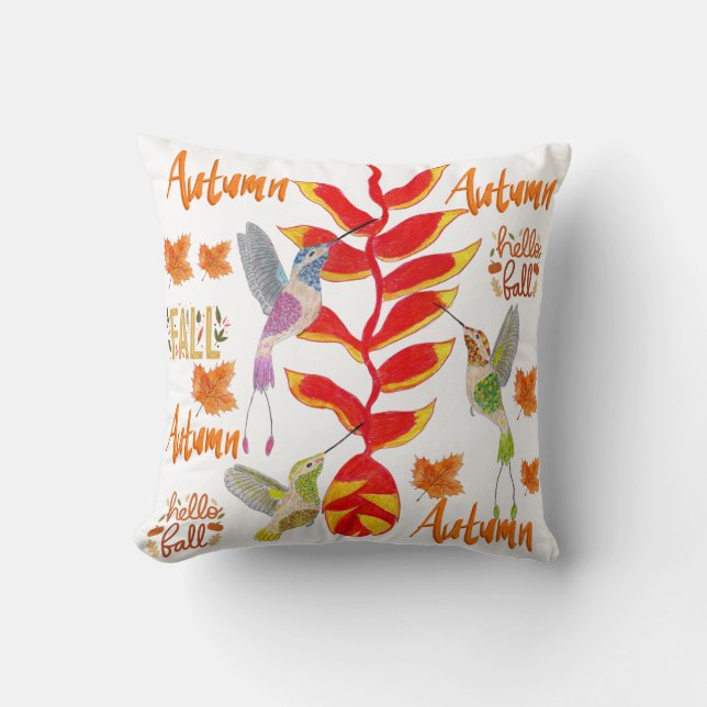 Cojín Decorativo Hummingbird Otoño/Otoño (Anverso)