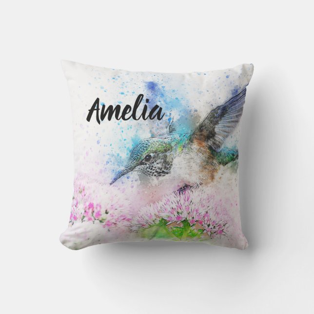 Cojín Decorativo Hummingbird personalizado (Anverso)