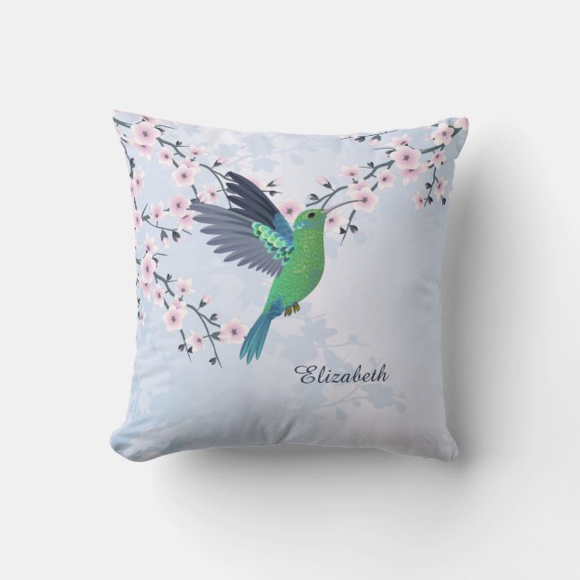 Cojín Decorativo Hummingbird Pink Girly Shiny  (Anverso)
