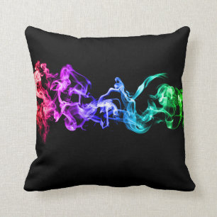 Cojín Decorativo Humo abstracto colorido - un arco iris en la
