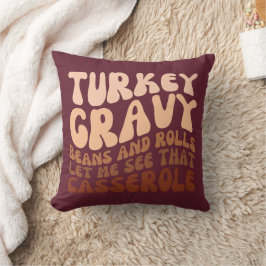 Cojín Decorativo Humor Acción De Gracias Turquía Granos Y Rollos Gr