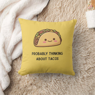 Cojín Decorativo Humor Calidez Energía Amante de los Tacos Alegre D