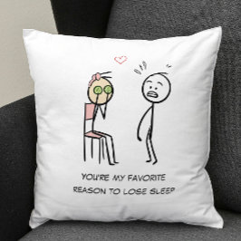 Cojín Decorativo Humor Cita Stickman Día de San Valentín cómico