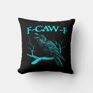Cojín Decorativo Humor de cuervo gótico divertido F-Caw-F