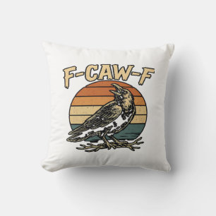 Cojín Decorativo Humor Gótico F Caw F Gracioso Cuervo Estilo Creati