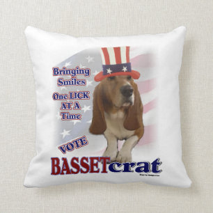 Cojín Decorativo Humor político de Basset Hound