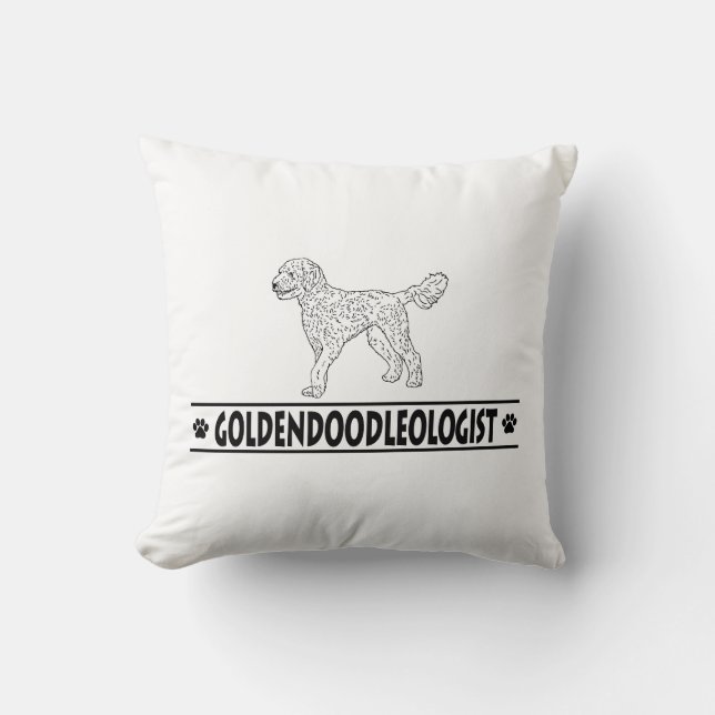 Cojín Decorativo Humorístico Goldendoodle (Anverso)