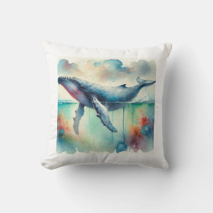 Cojín Decorativo Humpback whale 220824AREF108 - Watercolor