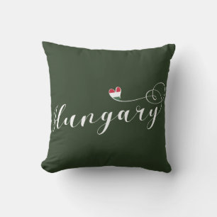 Cojín Decorativo Hungría: Cushion de lanzamiento de corazón, húngar