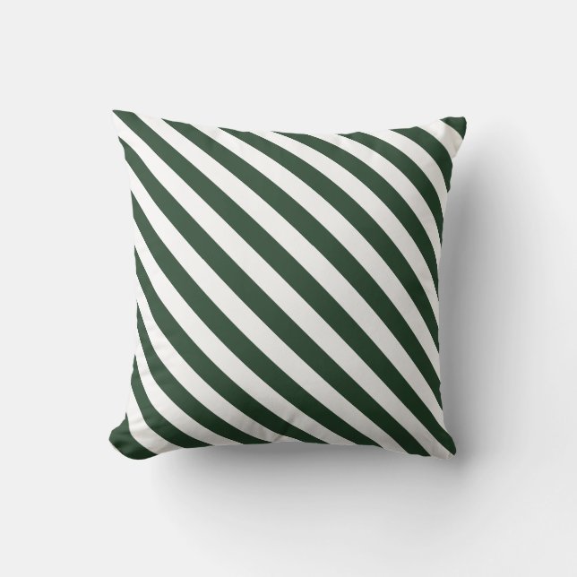 Cojín decorativo Hunter Green Striped (Anverso)