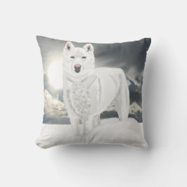 Cojín Decorativo Husky blanco en la nieve