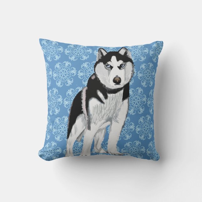Cojín Decorativo Husky contra los ladrones de nieve (Anverso)