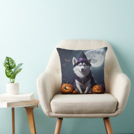 Cojín Decorativo Husky Dog Halloween Adventure Moonlit Magic Spooky
