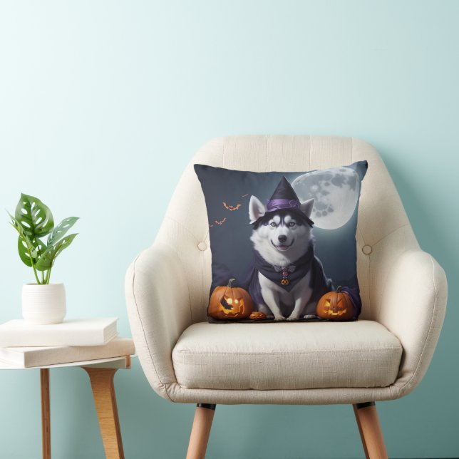 Cojín Decorativo Husky Dog Halloween Adventure Moonlit Magic Spooky (Silla)