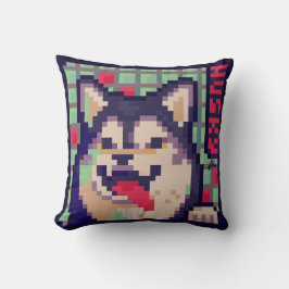 Cojín Decorativo Husky Pixel Art