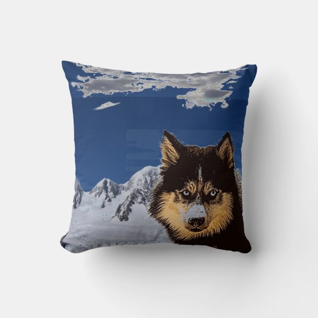Cojín decorativo Husky Siberiano (Anverso)