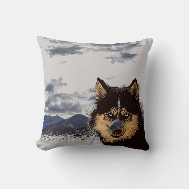 Cojín decorativo Husky Siberiano (Anverso)