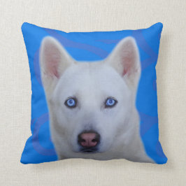 Cojín Decorativo Husky siberiano blanco