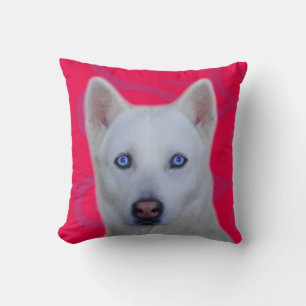 Cojín Decorativo Husky Siberiano Blanco