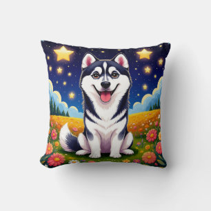 Cojín Decorativo Husky siberiano juguetón