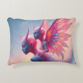 Cojín Decorativo Hüterinnen des Himmels – Elara & Vireya