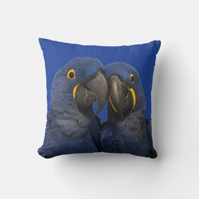 Cojín Decorativo Hyacinin Macaw Parrot Ave Rara Azul (Anverso)