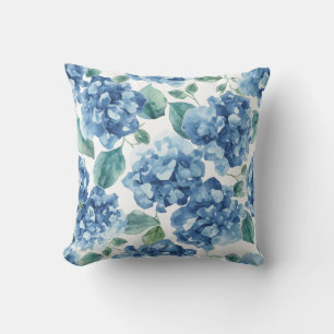 Cojín Decorativo Hydrangea Blues   Patrón de flores de flores de ac