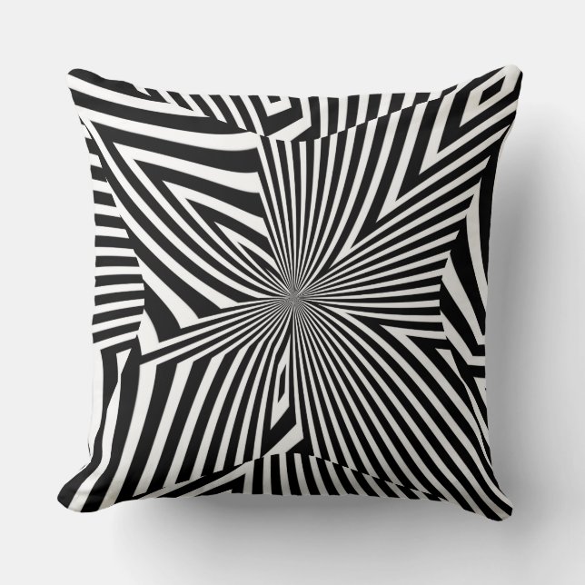 Cojín Decorativo Hyper Black y White (Anverso)