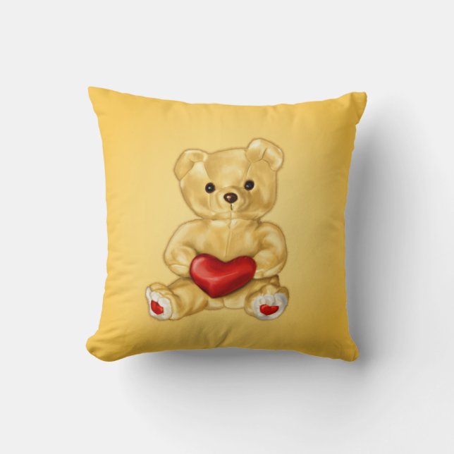 Cojín Decorativo Hypnotist lindo del oso de peluche que lleva a (Anverso)