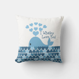 Cojín Decorativo ¡I amor de Whaley usted! Azul