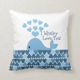Cojín Decorativo ¡I amor de Whaley usted! Azul