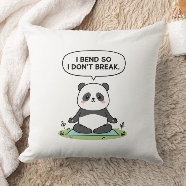 Cojín Decorativo “I Bend So I Don’t Break” panda design (Manta)