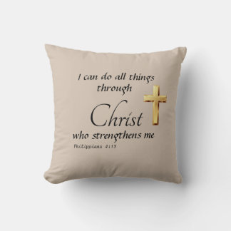 Cojín Decorativo I can do all things through Christ Throw Pillow