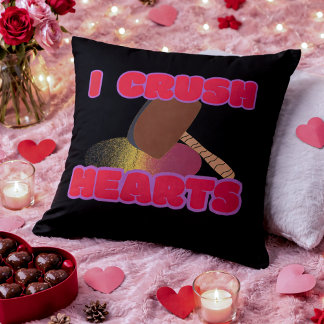 Cojín Decorativo I Crush Hearts Funny Sarcastic Valentine's Day
