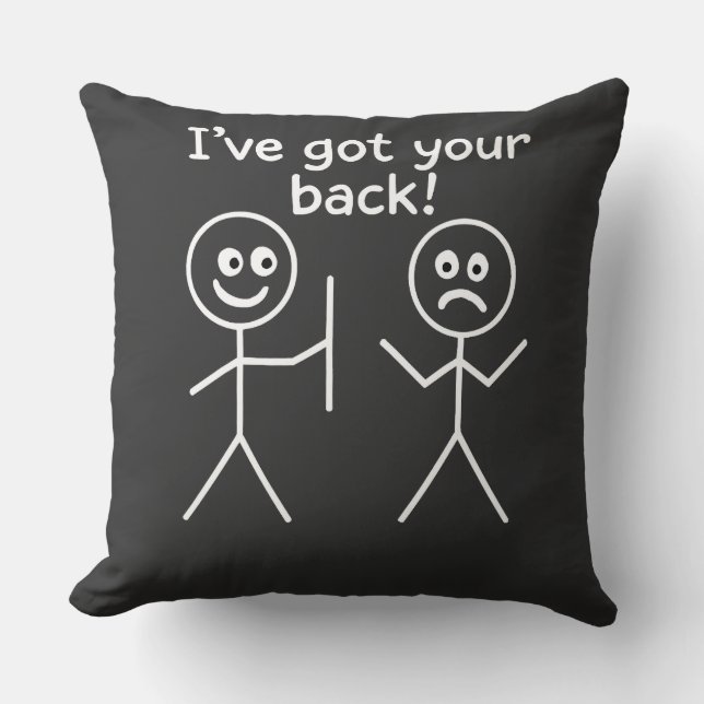 Cojín Decorativo I Got Your Back Stick Figure Graphic Friendship  (Anverso)