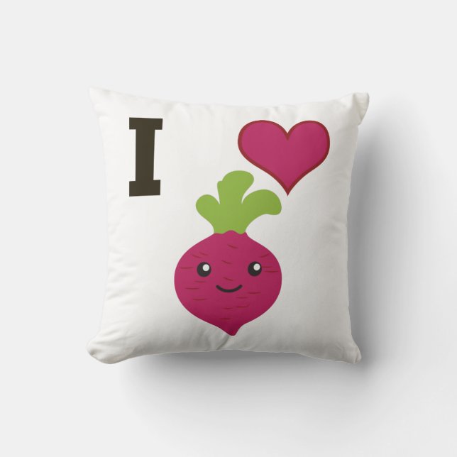 Cojín Decorativo I Heart Beets (Anverso)