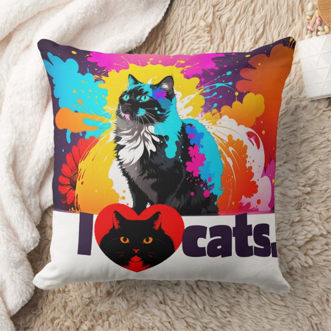 Cojín Decorativo I Heart Cats (Manta)