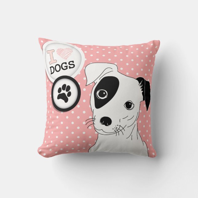 Cojín Decorativo I Heart Dogs Pillow (Anverso)