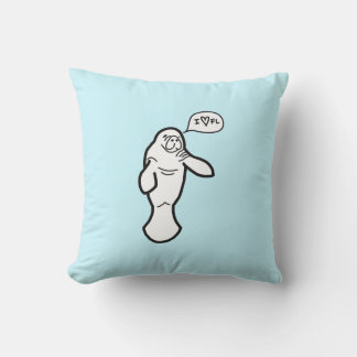 Cojín Decorativo I Heart Florida Manatee Pillow - Azul marino