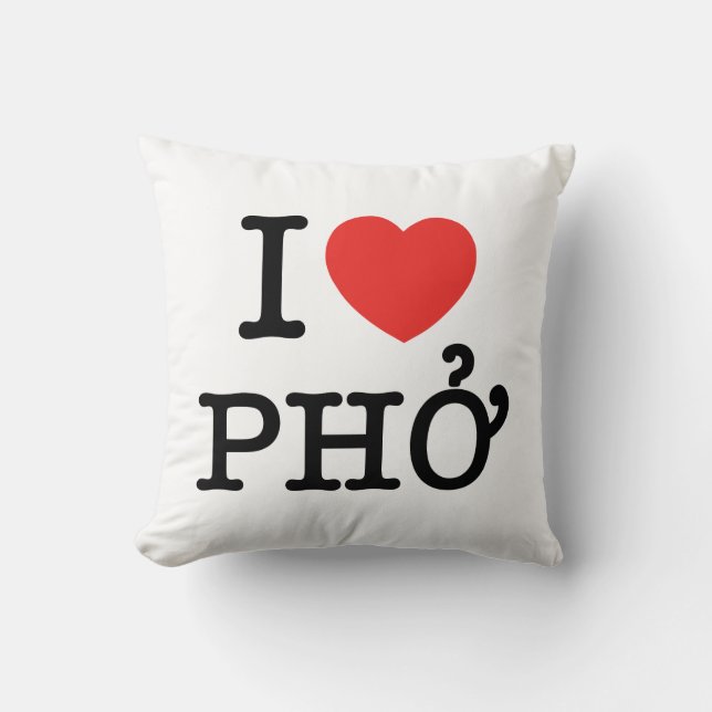 Cojín Decorativo I Heart (Love) Pho (Anverso)