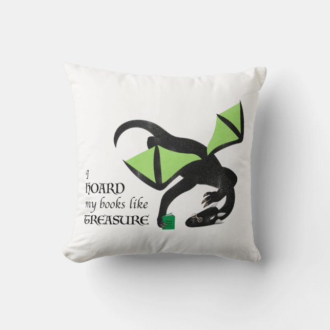 Cojín Decorativo I hoard my books like treasue (Anverso)