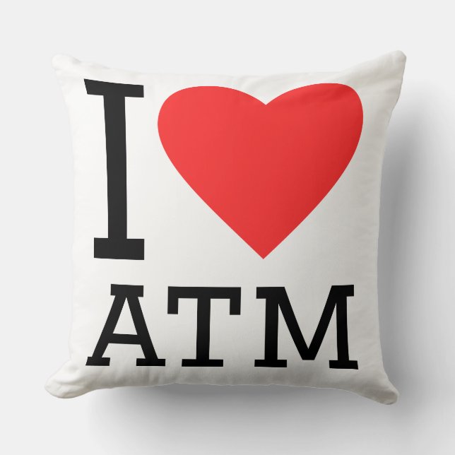 Cojín Decorativo i love atm (Anverso)