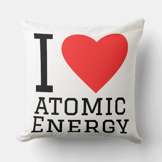 Cojín Decorativo I love atomic energy  (Anverso)