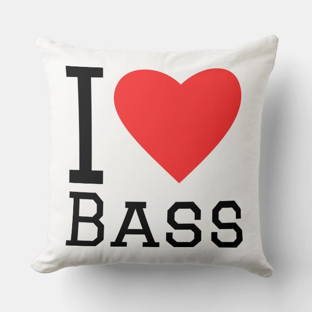 Cojín Decorativo I love bass (Anverso)