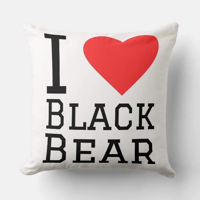 Cojín Decorativo I love black bear (Anverso)