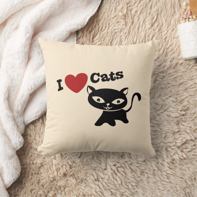 Cojín Decorativo I love cats (Manta)