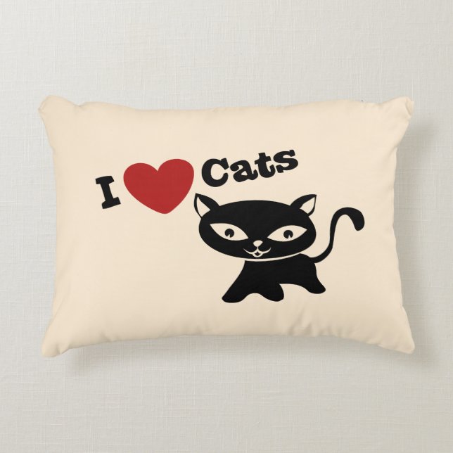 Cojín Decorativo I love cats (Anverso)