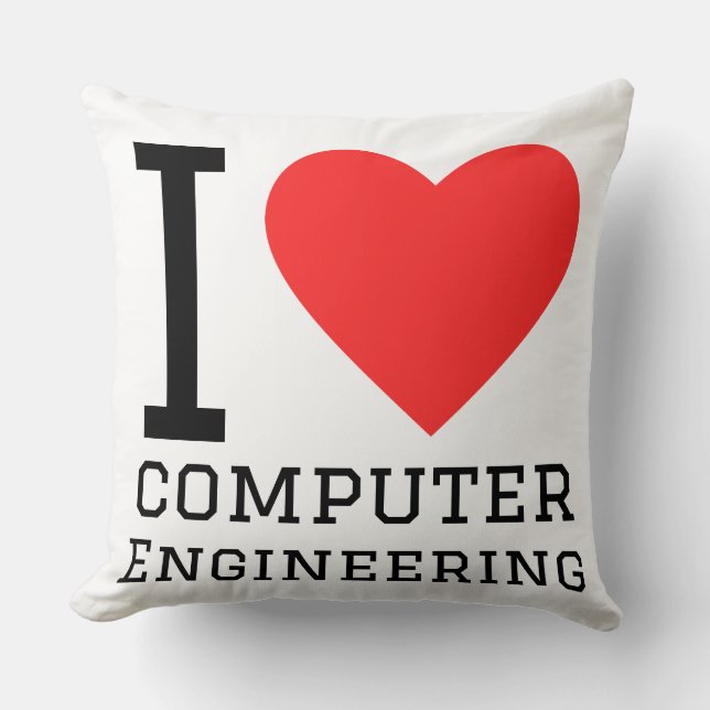 Cojín Decorativo I love computer engineering  (Anverso)