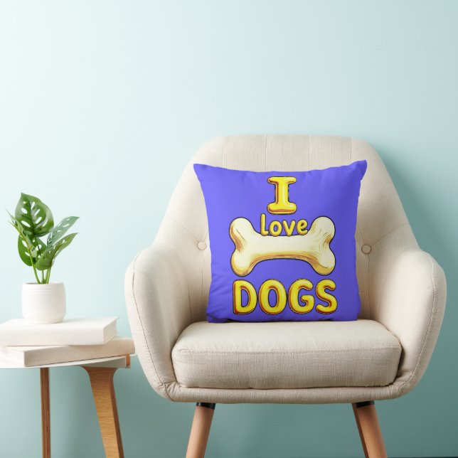 COJÍN DECORATIVO I LOVE DOGS (Silla)