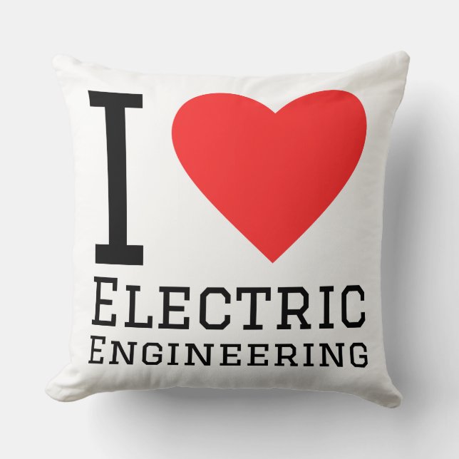 Cojín Decorativo I love electric engineering  (Anverso)
